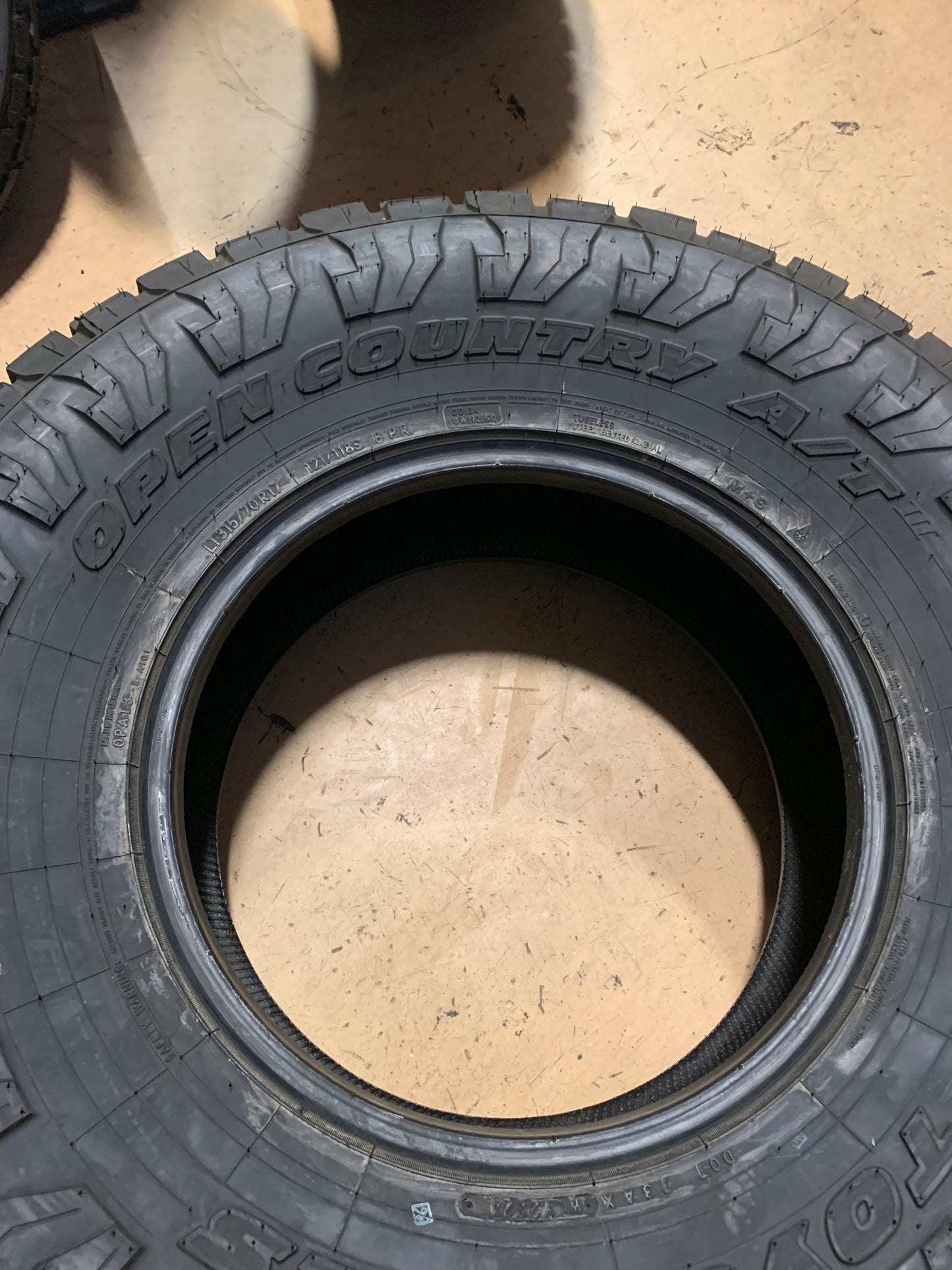 DTO TOYO OPEN COUNTRY A/T III BSW LT 315 70 17 121/118S 8PLY ALL TERRAIN TIRE 355590