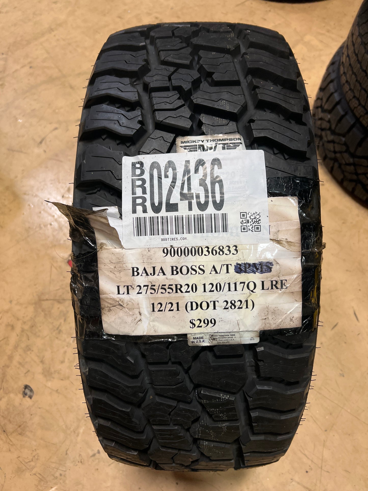 NEW MICKEY THOMPSON BAJA BOSS A/T LT 275 55 20 120/117Q LRE 10PLY ALL TERRAIN TIRE 90000036833