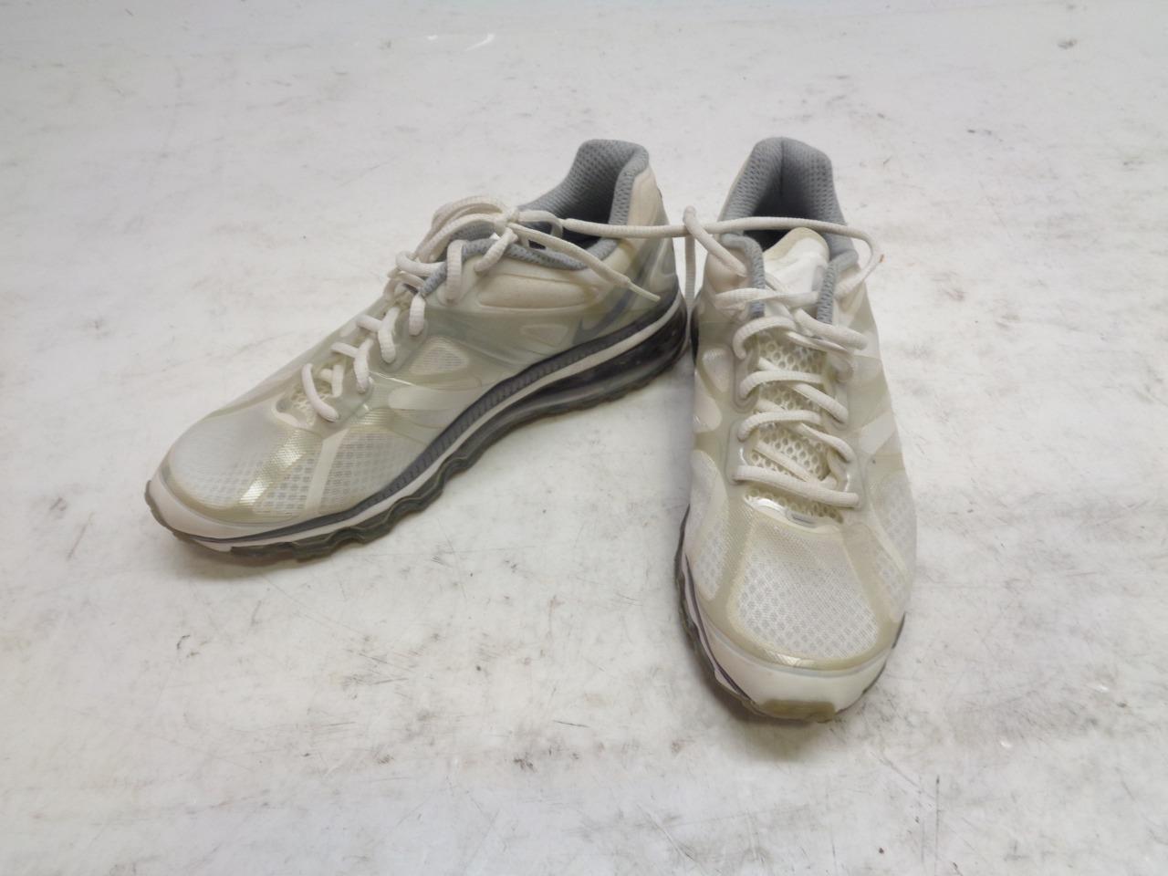 1 PAIR NEW WOMEN'S NIKE AIRMAX+ WHITE SNEAKERS SIZE 9 487679 100 SR