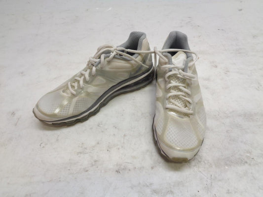 1 PAIR NEW WOMEN'S NIKE AIRMAX+ WHITE SNEAKERS SIZE 9 487679 100 SR