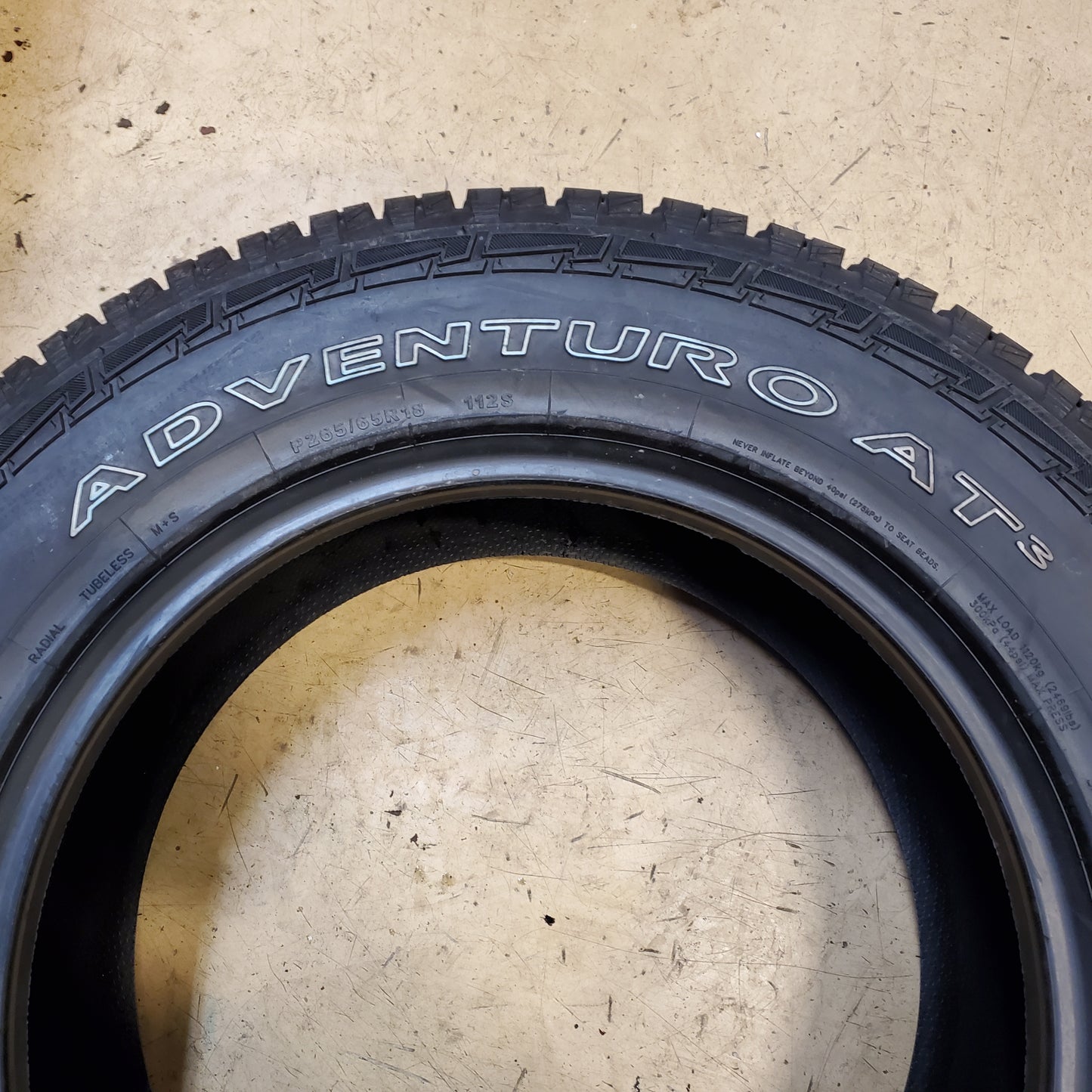 GT RADIAL ADVENTURO AT3 OWL P 265 65 18 112S ALL TERRAIN TIRE AS086