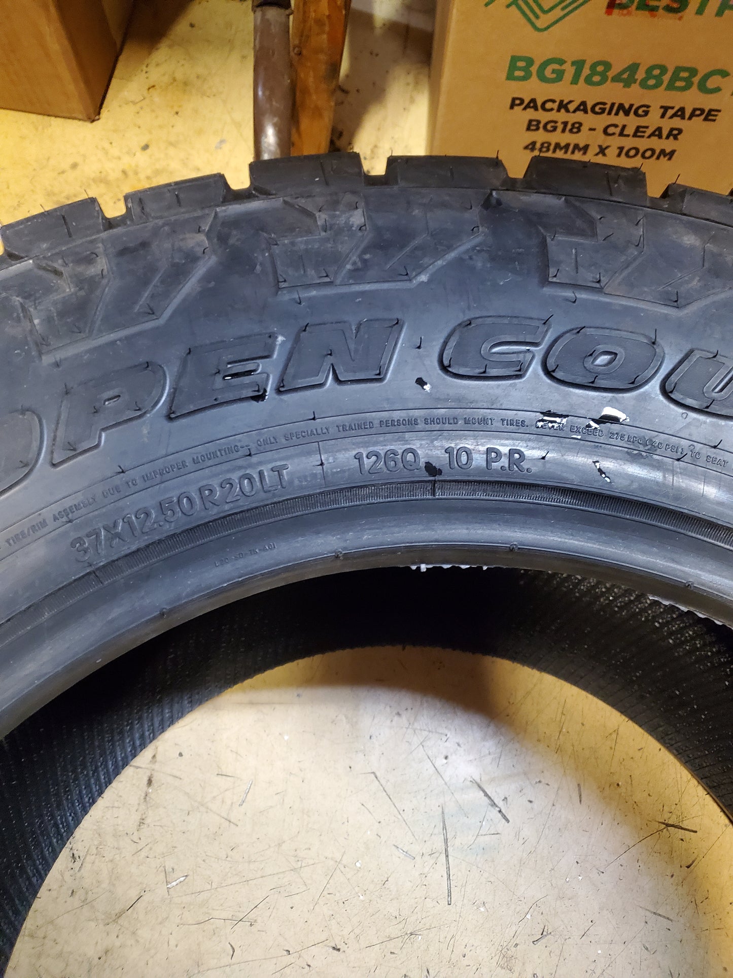 (KSL ONLY) 4 TOYO OPEN COUNTRY A/T III BSW LT 37 12.50 20 126Q ALL TERRAIN TIRE 356020
