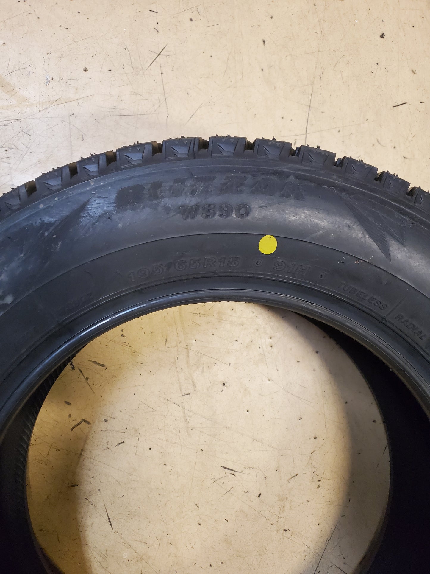 BRIDGESTONE BLIZZAK WS90 BSW P 195 65 15 91H WINTER TIRE 001122