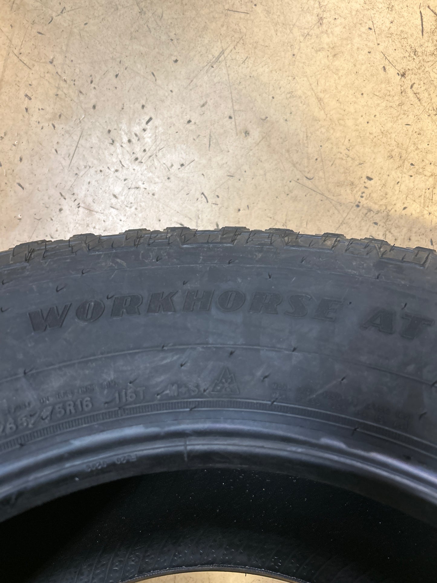 GOODYEAR WRANGLER WORKHORSE AT OWL 265 75 16 116T ALL TERRAIN TIRE 480057856