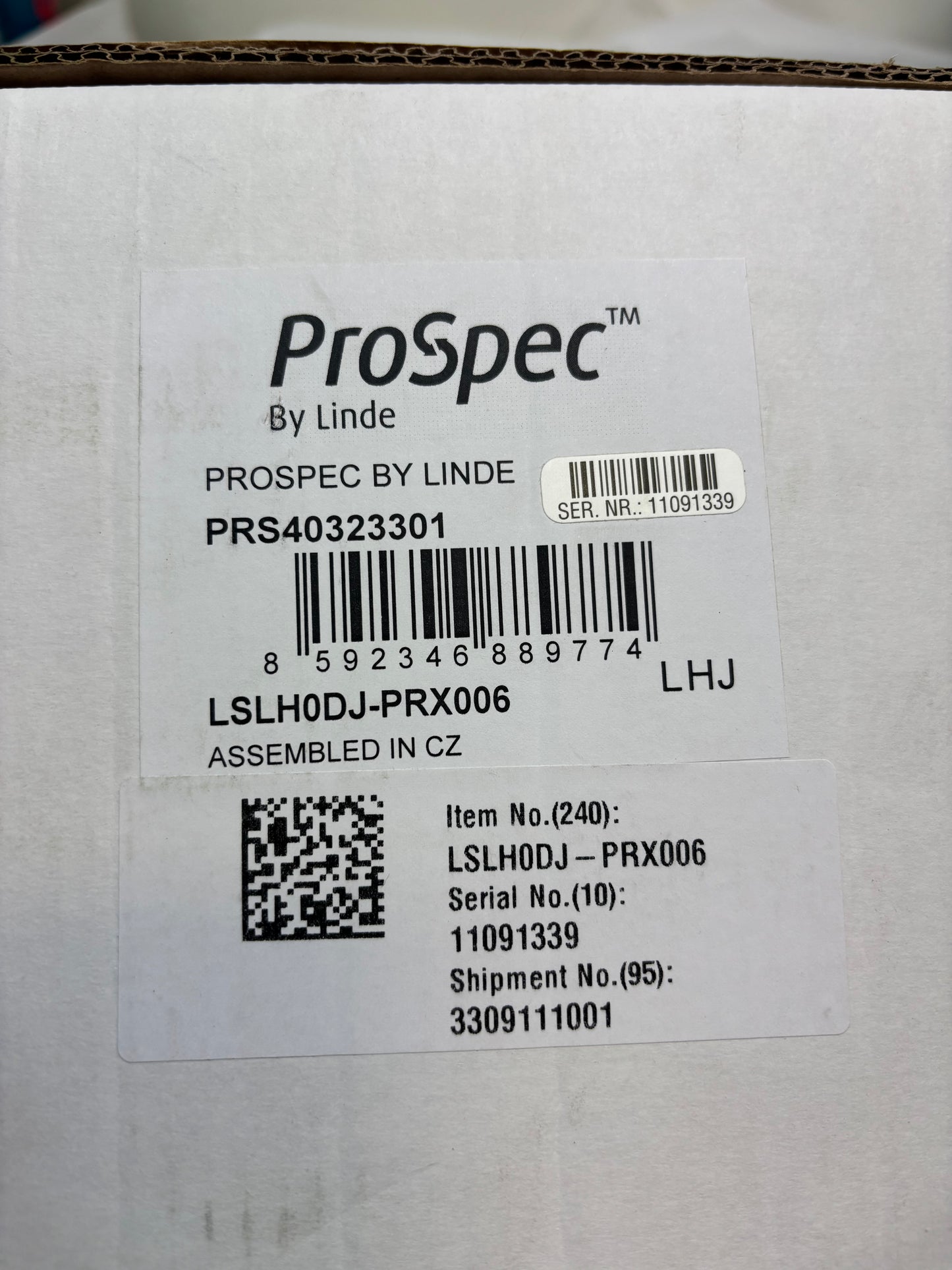 PROSPEC BY LINDE GAS REGULATOR MAX 300PSI MODEL PRS40323301 SERIAL:11091339
