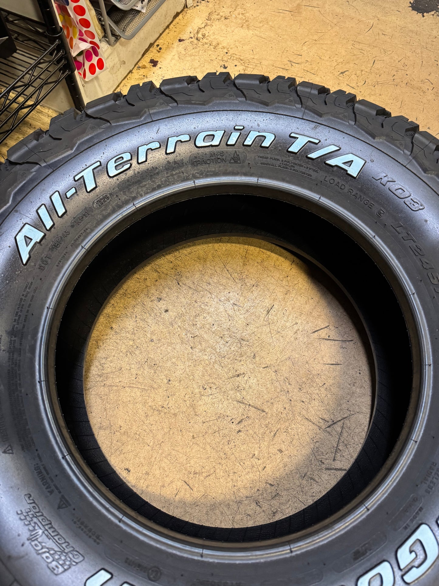 BFGOODRICH ALL TERRAIN KO3 RWL LT 245 75 17 121/118S 10PLY TIRE 25935
