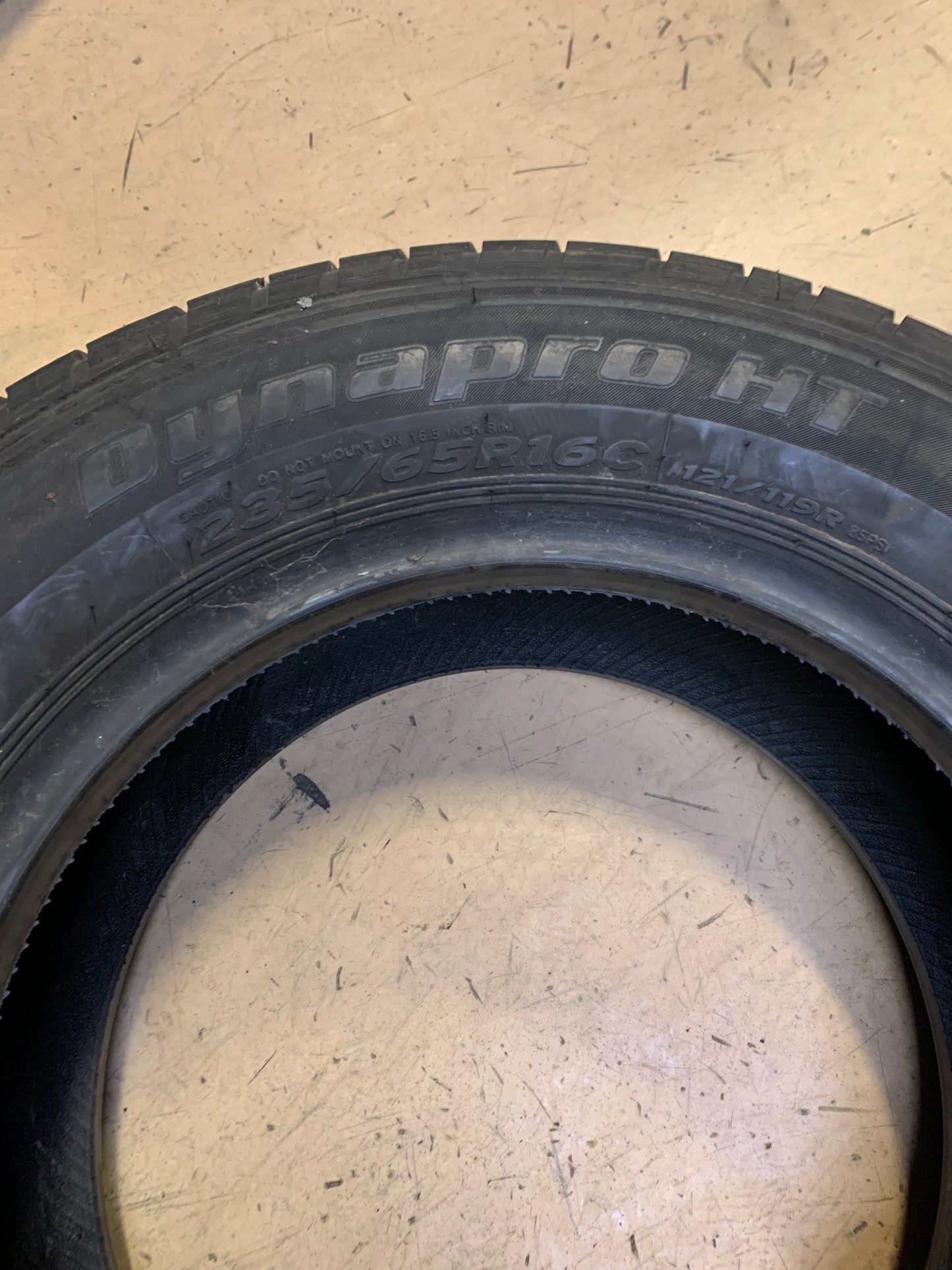 USED OS HANKOOK DYNAPRO HT LT 235 65 16 121/119R 10PLY ALL SEASON TIRE 2001863