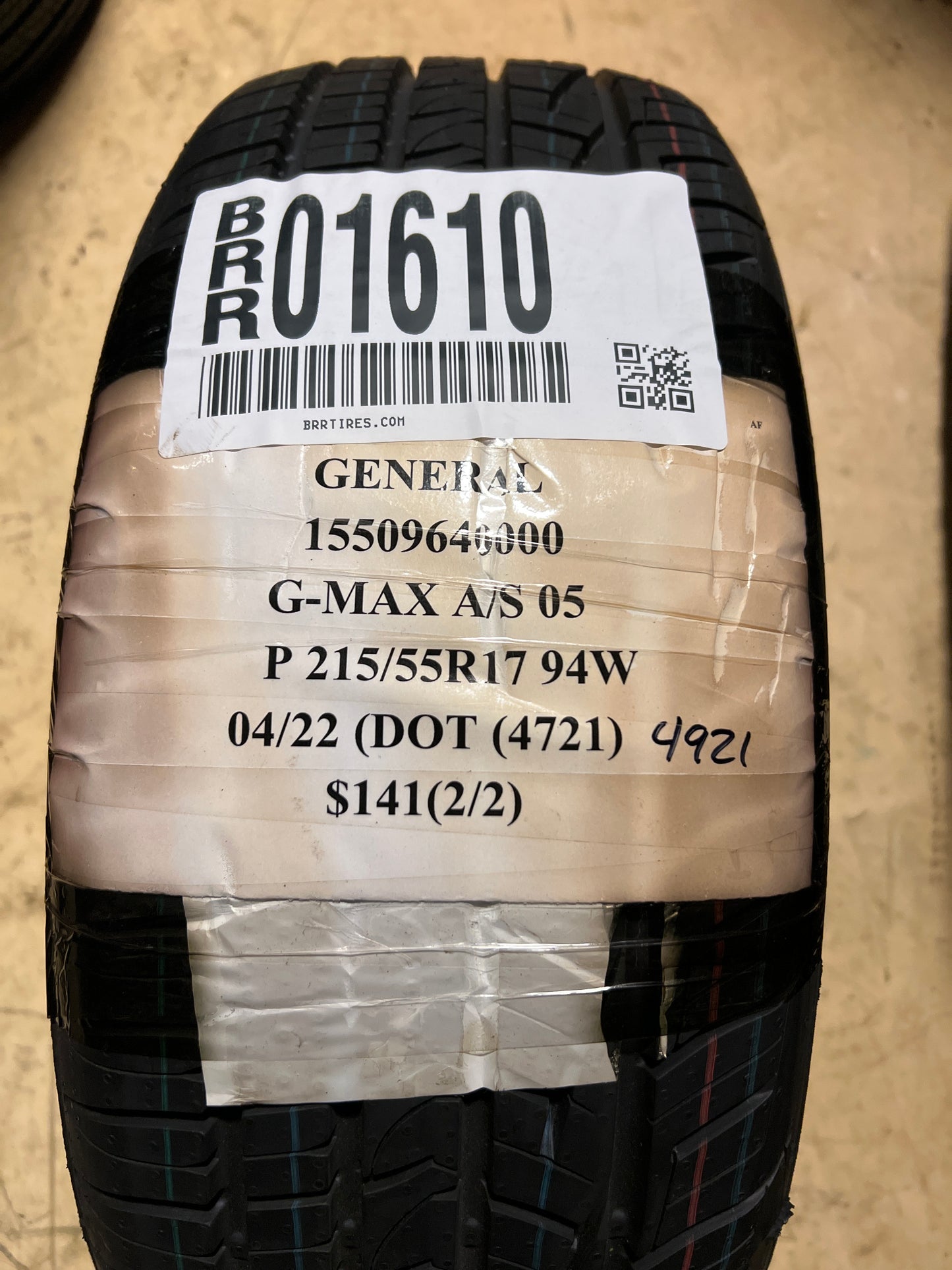 2 GENERAL G-MAX A/S 05 P 215 55 17 94W SL ALL SEASON UHP TIRE 15509640000 CQ2