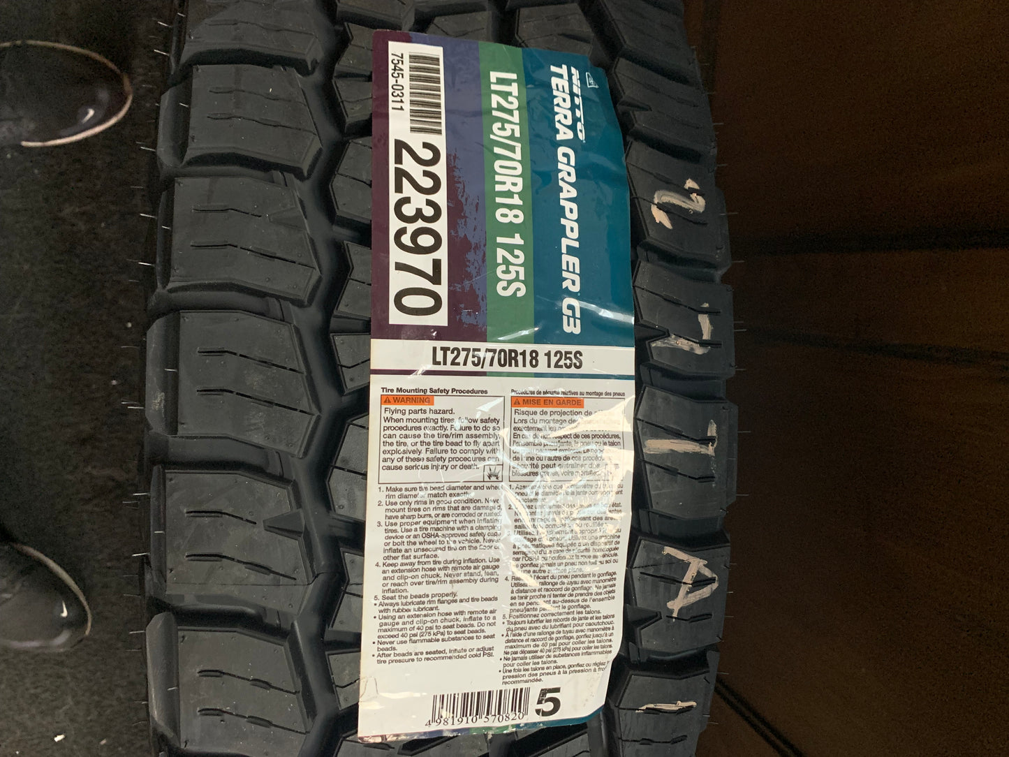 (KSL ONLY) 4 NITTO TERRA GRAPPLER G3 BSW LT 275 70 18 125/122S 10PLY ALL TERRAIN TIRE 223970