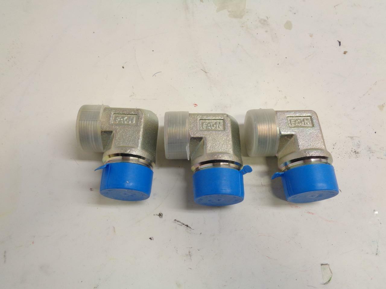 1 NEW PACK OF 3 EATON STEEL 90 DEGREE ELBOW FITTINGS MALE 1-1/2" THREAD R10TD