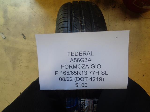 1 NEW TIRE FEDERAL FORMOZA GIO 165 65 13 77H SL A56G3A