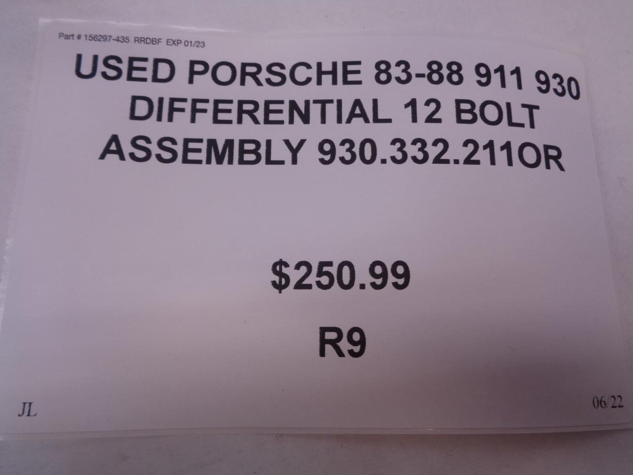 USED PORSCHE 1983-88 911 930 DIFFERENTAL 12 BOLT ASSEMBLY 930.332.211OR R9