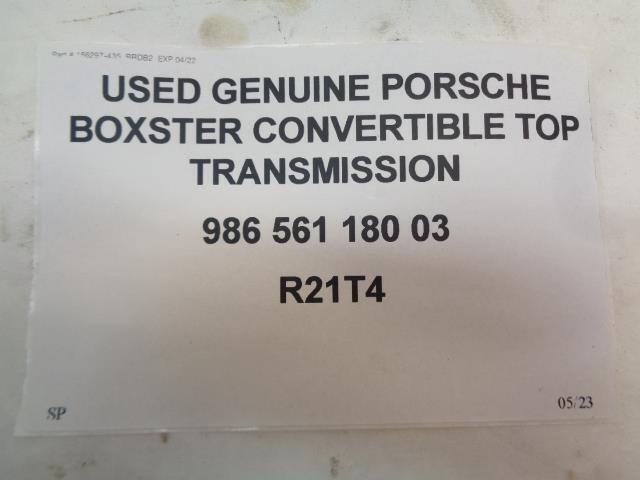 USED GENUINE PORSCHE BOXSTER CONVERTIBLE TOP TRANSMISSION 986 561 180 03 R21T4