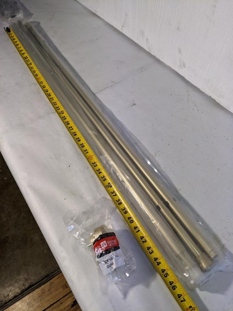ROD DESYNE DP100-483D 1' DOUBLE ROD 48-84 INCH GOLD CURTAIN ROD NEW KSLR