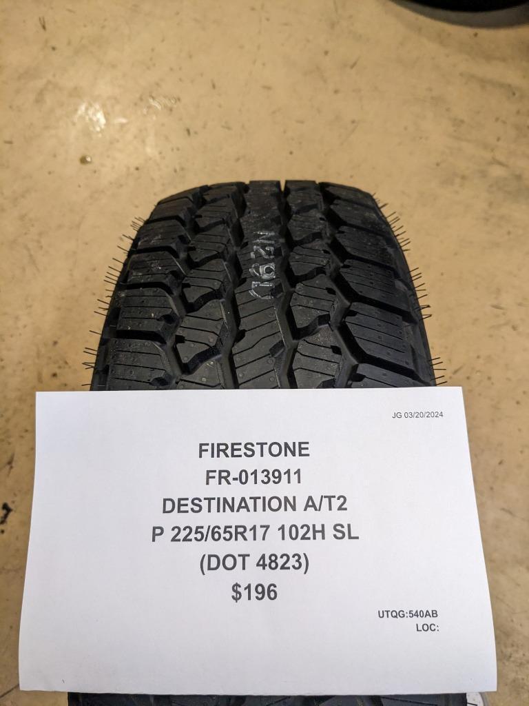 2 FIRESTONE DESTINATION AT2 P 225 65 17 102H SL TIRES 013911 CQ2