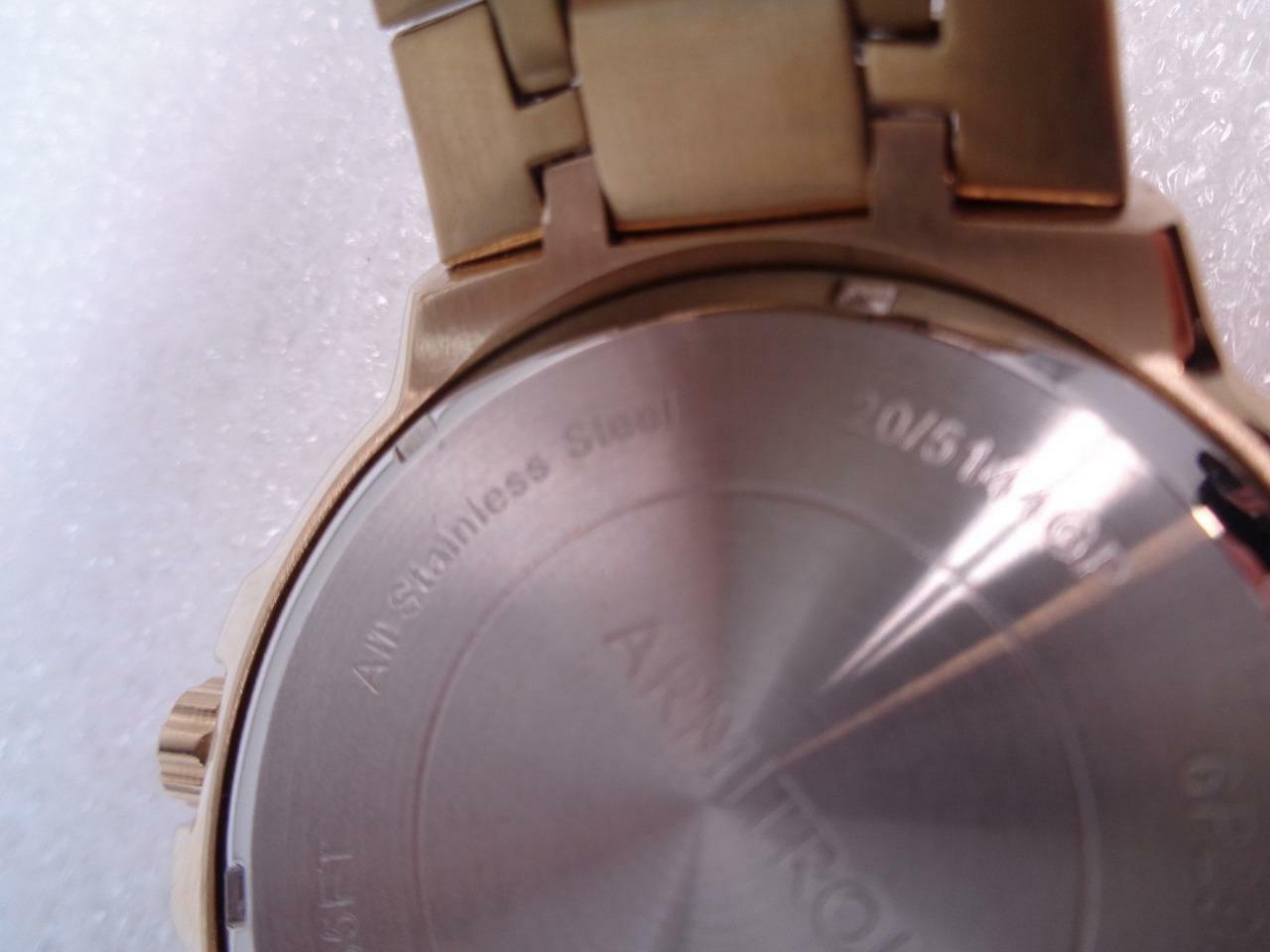 1 NEW ARMITRON ATLAS 45 GOLD/BLACK ANALOG WATCH WITH 3 SUBDIALS 20/5351BKGP SR