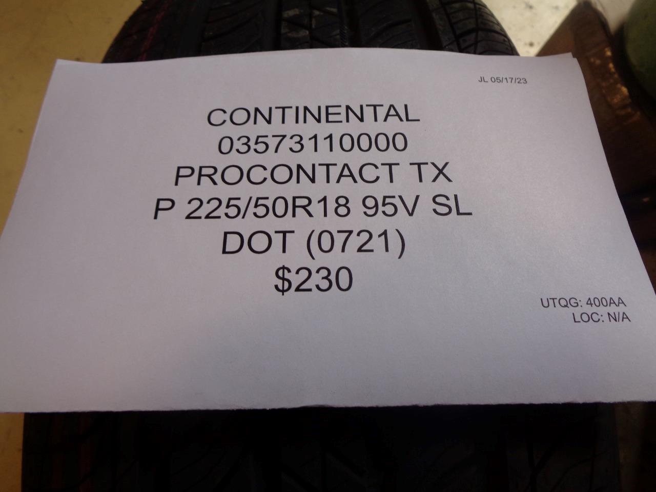 2 CONTINENTAL PROCONTACT TX P 225 50 18 95V SL ALL SEASON TIRES 03573110000 CQ2