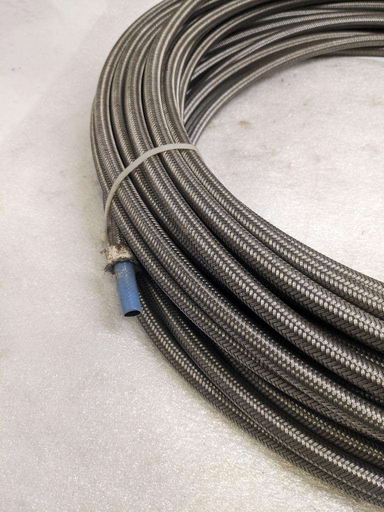 UNBRANDED BRAIDED SS CPE HOSE 132.6' OAL 7/16" ID 5/8" OD PTFE NEW R5