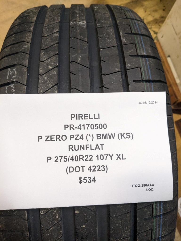 PIRELLI P ZERO PZ4 (*) BMW (KS) RUNFLAT P 275 40 22 107Y XL TIRE 4170500 CQ1