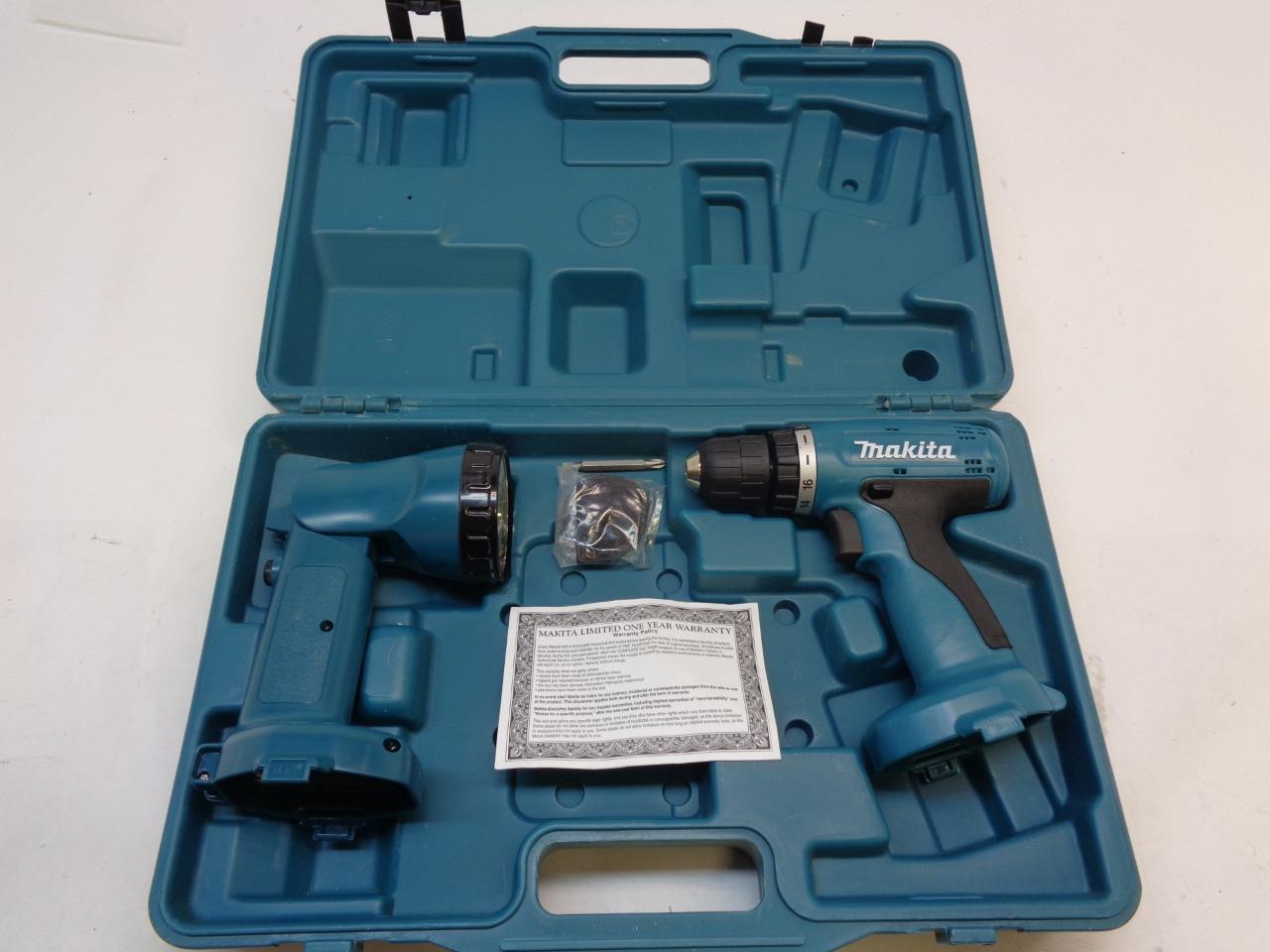 USED MAKITA 6280DWPLE CORDLESS DRILL/LIGHT COMBO KIT 14.4V 10MM3/8" W CASE BSR35