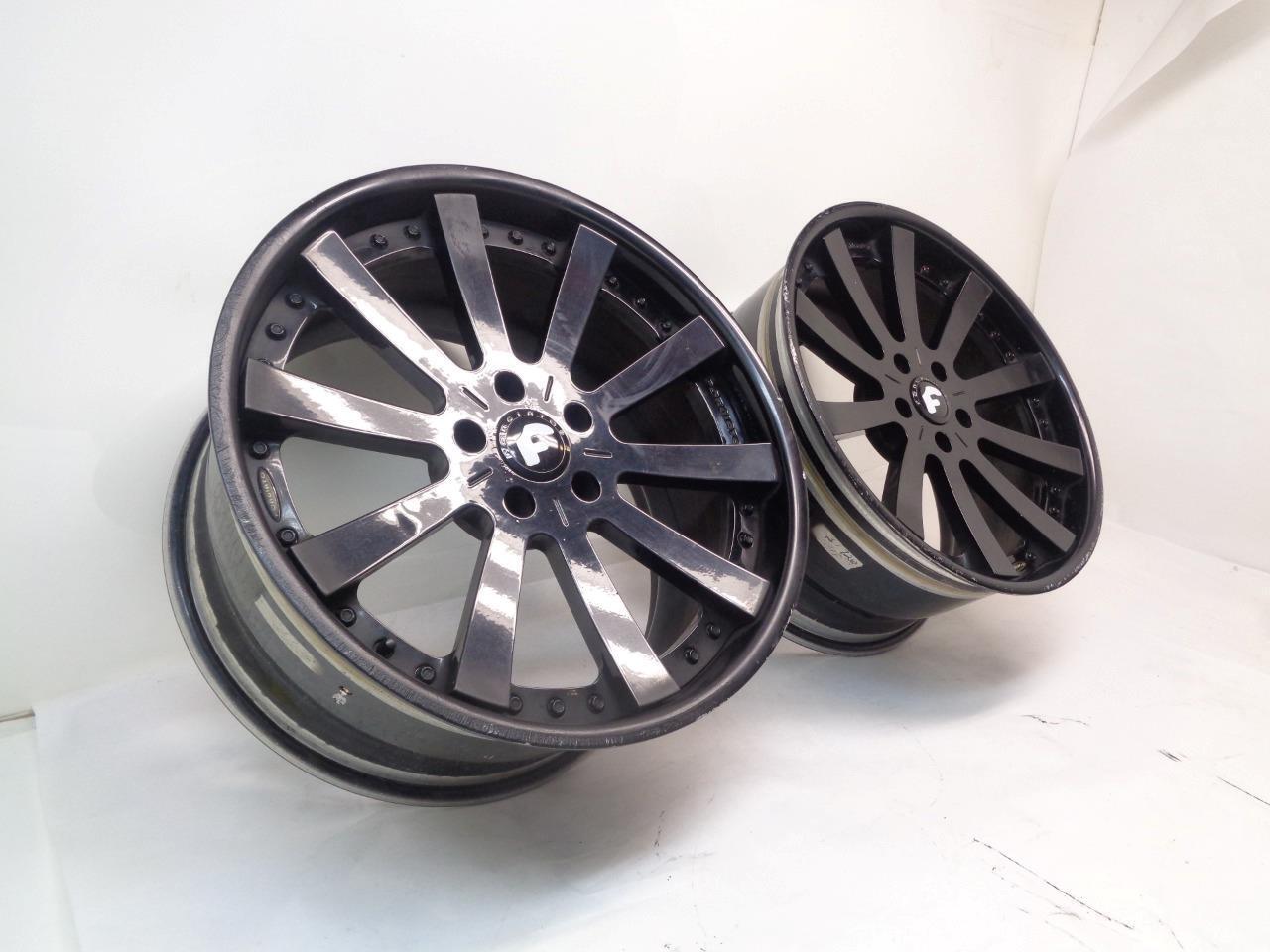 USED PAIR FORGIATO CONCAVO 20x10 5x120 ET42 BLACK 3 PIECE WHEELS WR