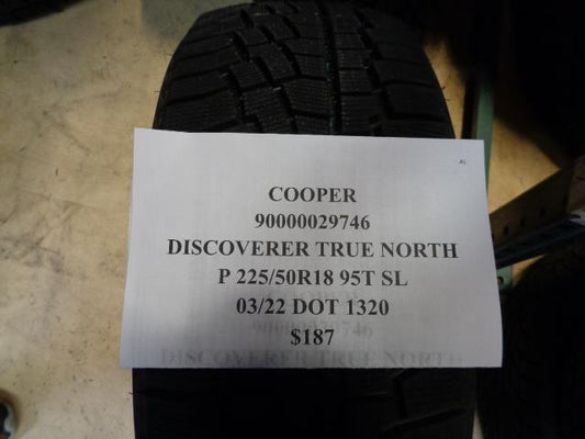 2 COOPER DISCOVERER TRUE NORTH P 225 50 18 95T SL SNOW TIRES 90000029746 BQ1