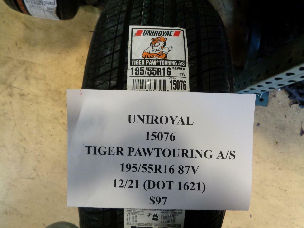 1 NEW UNIROYAL TIGER PAW TOURING AS P 195 55 16 87V SL ALL SEASON TIRE 15076