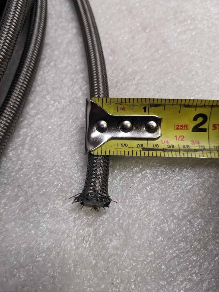 UNBRANDED BRAIDED SS 37' HOSE 3/8" OD 1/4" ID PLASTIC LINING NEW R5TA
