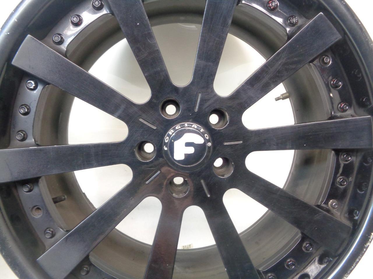 USED PAIR FORGIATO CONCAVO 20x10 5x120 ET42 BLACK 3 PIECE WHEELS WR