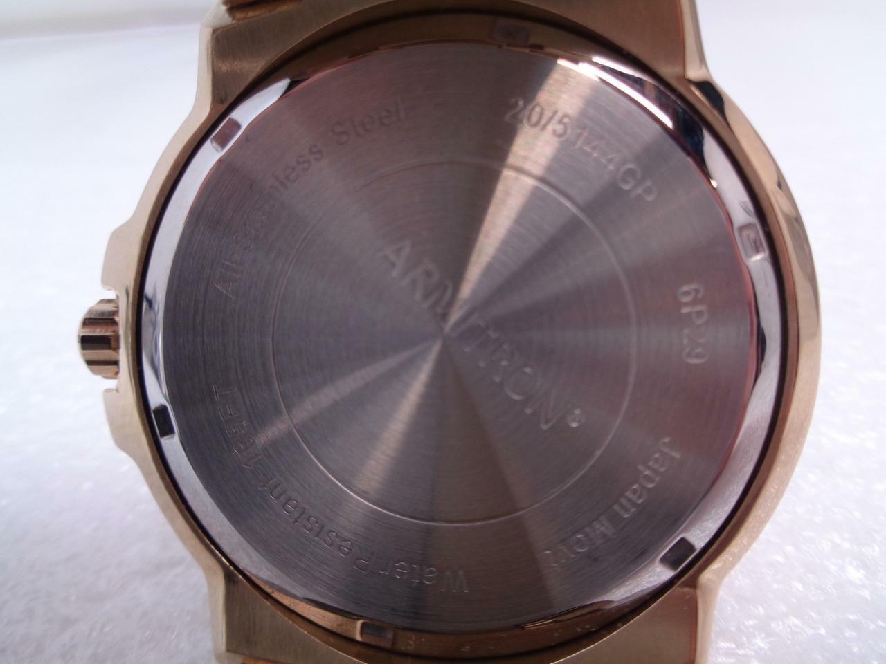 1 NEW ARMITRON ATLAS 45 GOLD/BLACK ANALOG WATCH WITH 3 SUBDIALS 20/5351BKGP SR