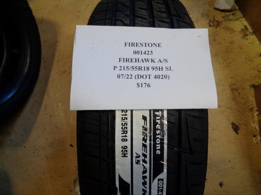 1 NEW TIRE FIRESTONE FIREHAWK AS 215 55 18 95H SL 001423