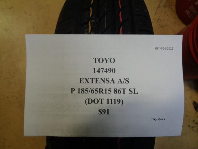 1 TOYO EXTENSA AS 185 65 15 86T SL TIRE 147490