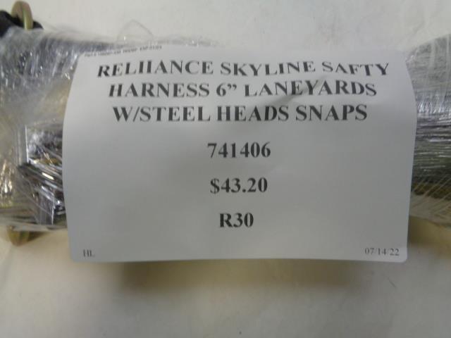 RELIANCE SKYLINE SAFETY HARNESS 6' LANYARD W/ STEELHEAD SNAPS 741406 R30