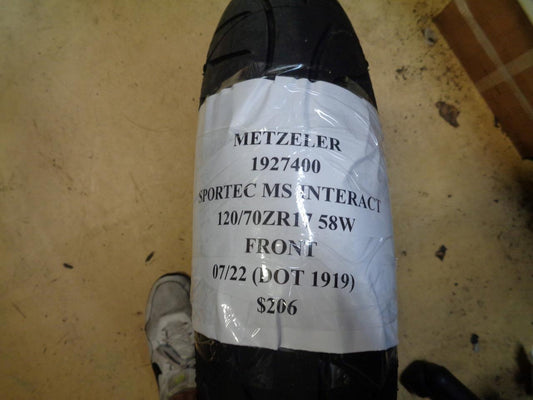 1 NEW FRONT MOTORCYCLE TIRE METZELER SPORTEC MS INTERACT 120 70 17 58W 1927400