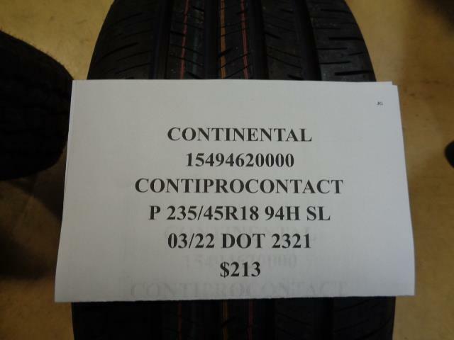 1 New Tire CONTINENTAL ContiProContact 235 45 18 94H SL 15494620000
