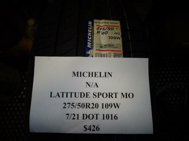 1 NEW OLD STOCK MICHELIN LATITUDE SPORT MO MERCEDES 275 50 20 109W 58138 TIRES