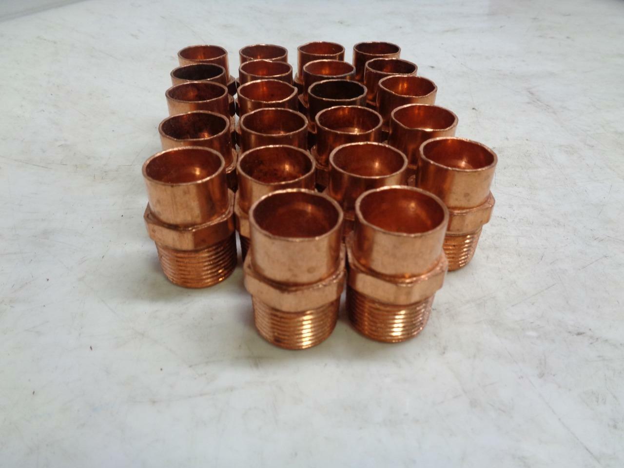 1 NEW PACK OF 22 NIBCO 604 COPPER 3/4" ADAPTERS CxMNPT R10TC