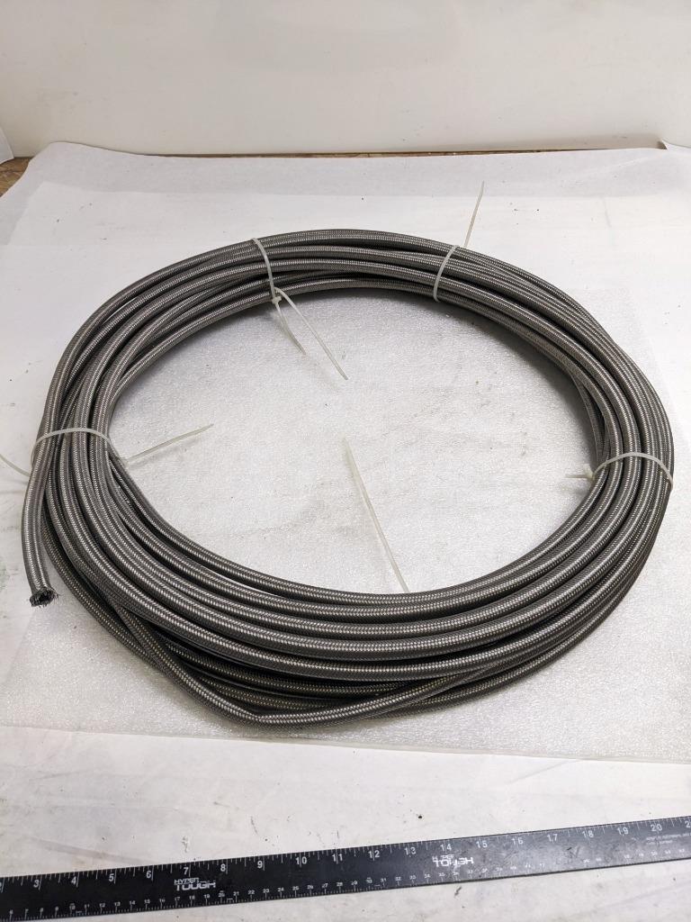UNBRANDED BRAIDED STEEL 91.33' HOSE 9/16" OD 7/16" ID W/ PTFE LINING NEW R3T3
