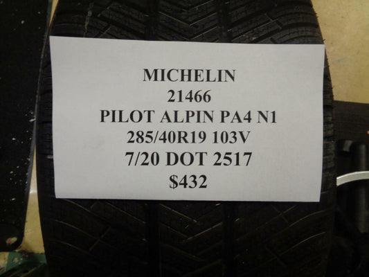 1 NEW MICHELIN PILOT ALPINE PA4 ZP 245 50 18 100H TIRE 55822 Q1