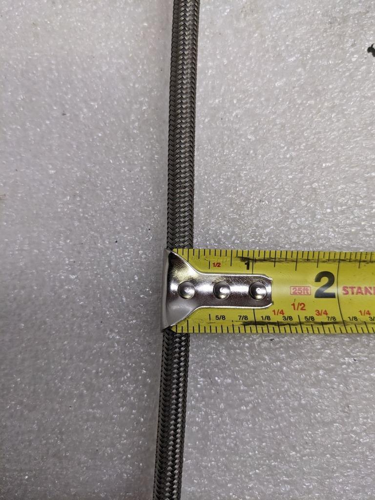 UNBRANDED BRAIDED METALLIC BRAKE HOSE 61' TEFLON LINED 5/16" OD 3/16" ID NEW R3