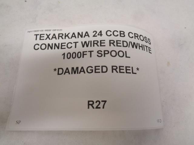 TEXARKANA 24 CCB CROSS CONNECT WIRE RED/WHITE 1000FT SPOOL *DAMAGED REEL* R27