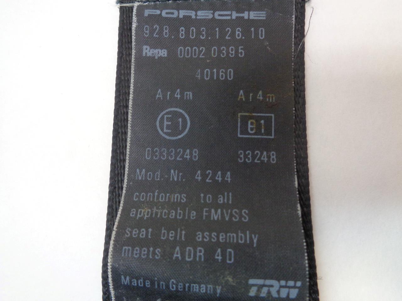 USED (DAMAGED) PORSCHE 85-89 911 964 SEATBELT 928.803.126.10  R24T1