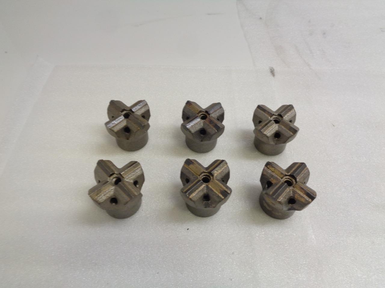 1 NEW PACK OF 6 CARBIDE-TIPPED FOUR POINT 2-1/4" ROCK DRILL BITS R22T8