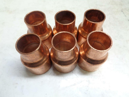 1 NEW PACK OF 6 COPPER PIPE COUPLER STRAIGHT DEGREE 2" x 1.4" R10TC