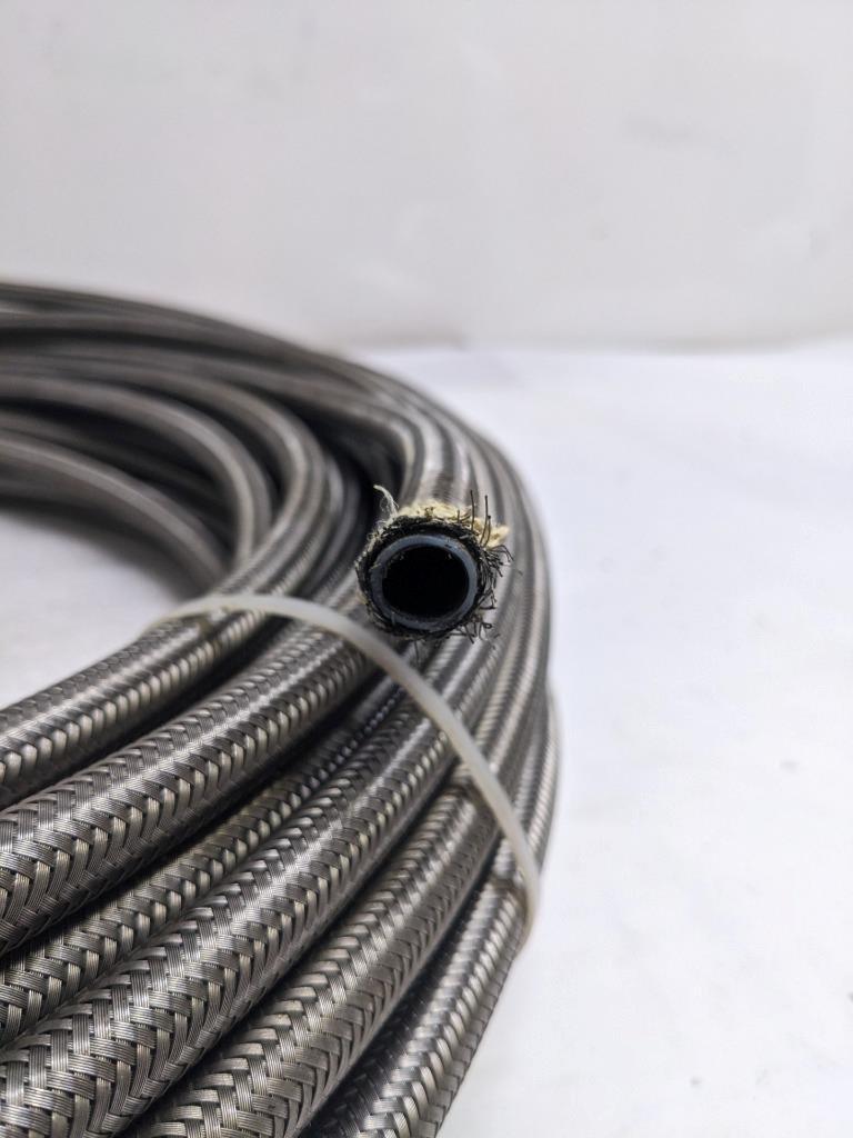 UNBRANDED BRAIDED SS CPE HOSE 132.6' OAL 7/16" ID 5/8" OD PTFE NEW R5
