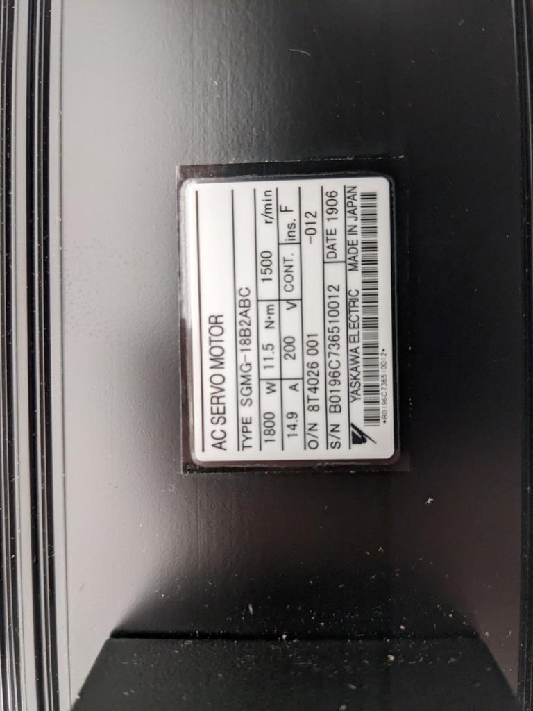 1 YASKAWA SGMG-18B3ABC MOTORS AC SERVO