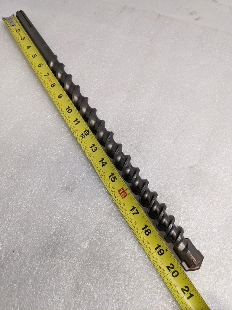 UNBRANDED SDS-MAX CARBIDE TIPPED DRILL 1" X 20-1/2" 4-CUTTER USED D0