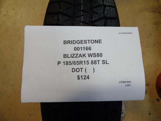 2 BRIDGESTONE BLIZZAK WS80 P 185 65 15 88T SL WINTER TIRE 001166 BQ4