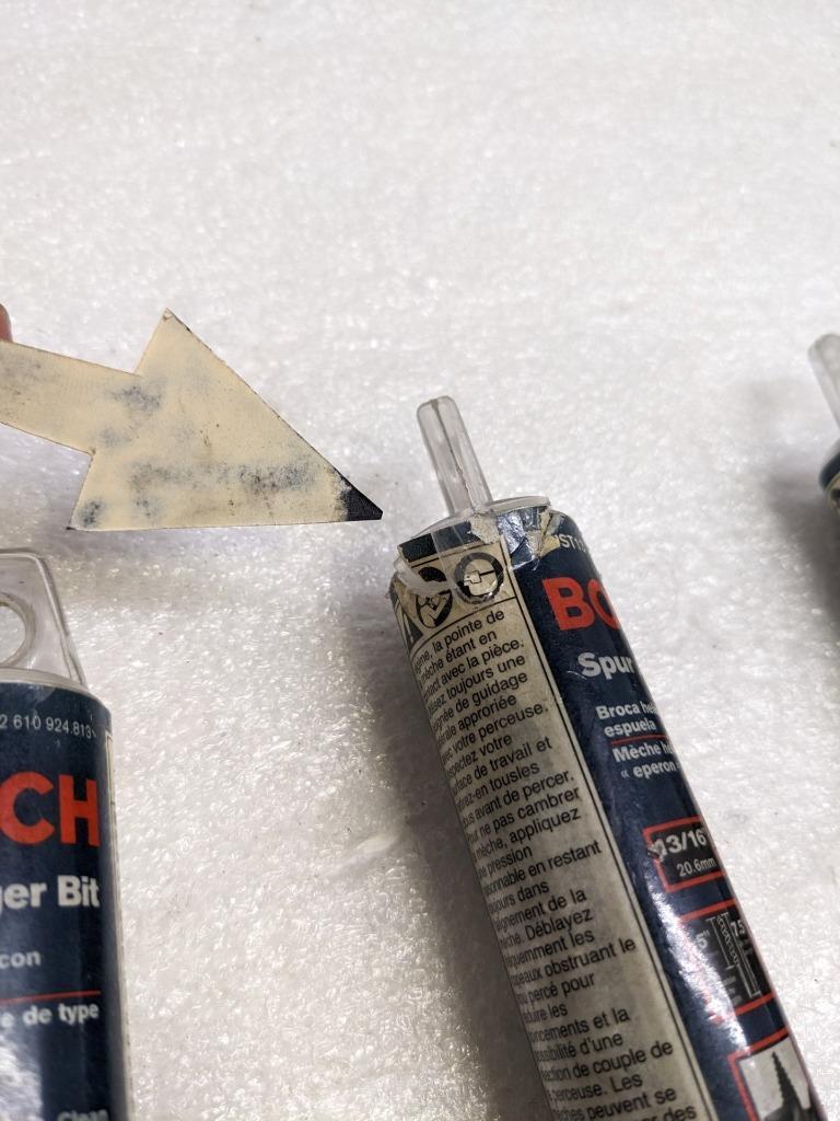 BOSCH 2610924813 SPUR AUGER BIT 13/16" X 7-1/2" 1/4" SHANK 3-PACK NEW R22T5