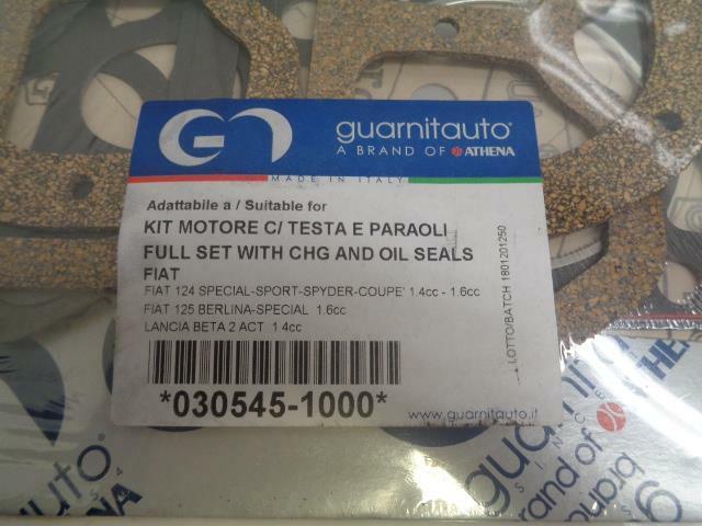 NEW GUARNITAUTO 030545-1000 FULL GASKET SET W/ CHG & OIL SEALS FIAT/LANCIA R11